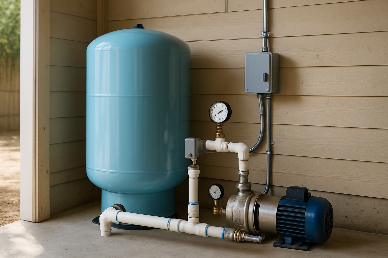 Residential well pressure tank and pump controls for Redding well service